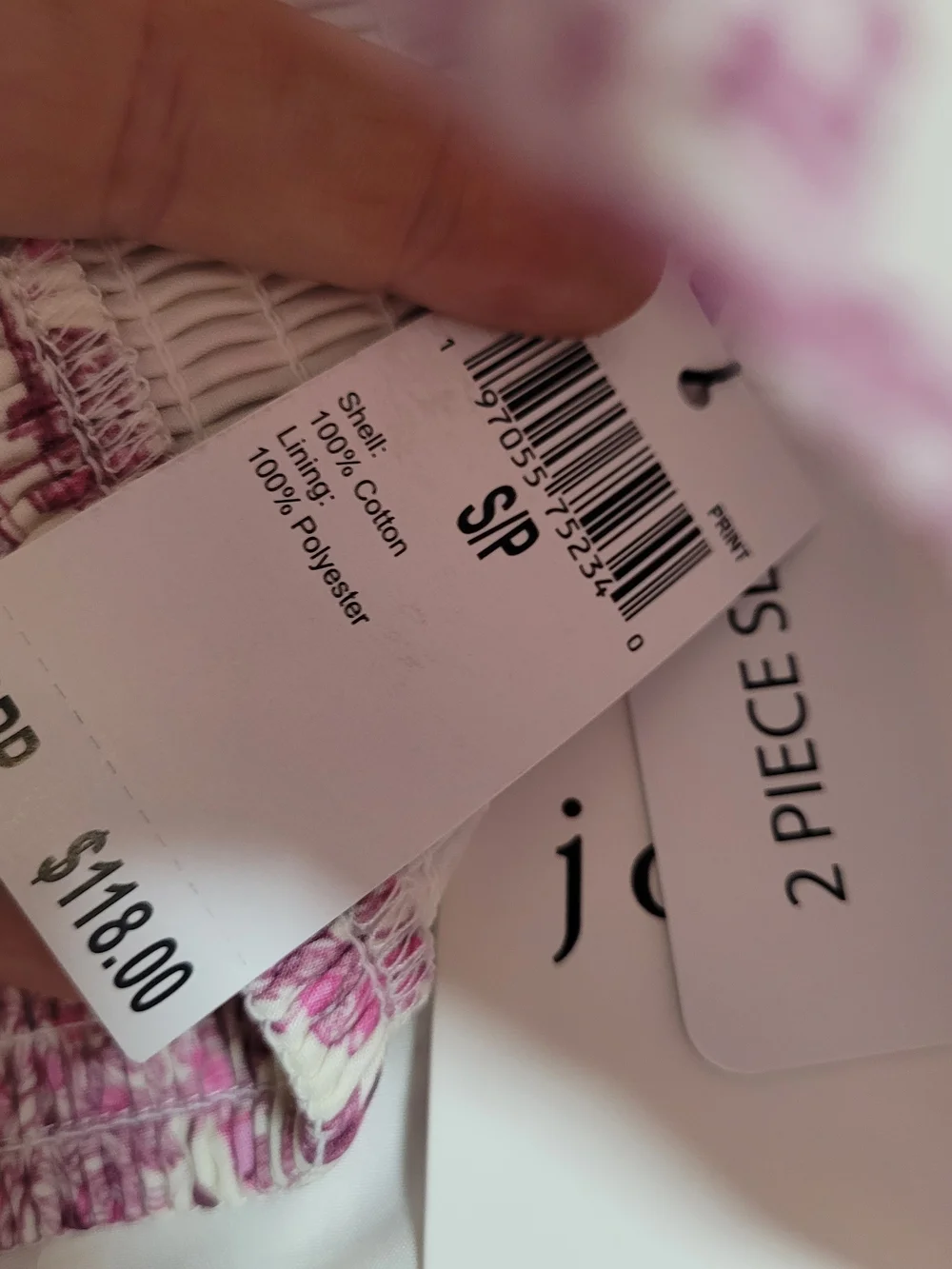Joie Pink Toile Two-Piece Skirt Set with Smocked Waist